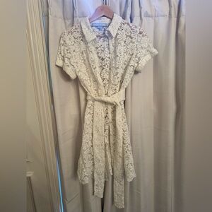 Hill House White - Lara Dress - White Lace